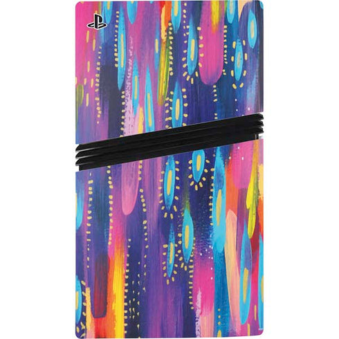 Kaleidoscope Brush Stroke by Etta Vee PS5 Pro Disk Console Skin